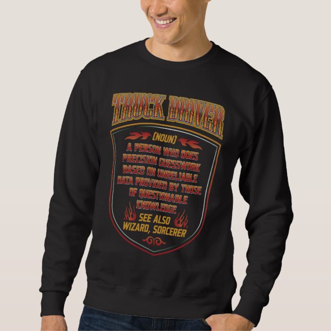 Truck Driver Trucker  Dictionary Noun Definition R Sweatshirt (Vorderseite)