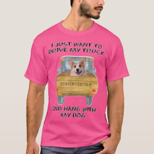 Truck Driving Dog Pembroke Welsh Corgi  T-Shirt