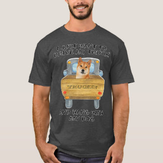 Truck Driving Dog Shiba Inu T-Shirt