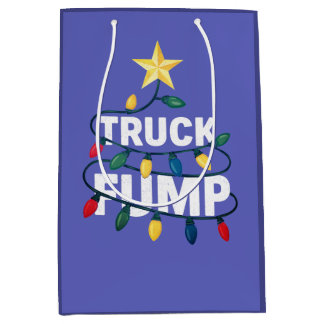 Truck Fump Minimal Art Xmas Lights And Star Mittlere Geschenktüte