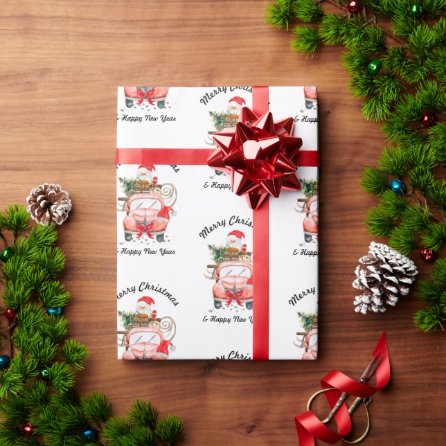 truck Funny new year  Geschenkpapier (Feiertagsgeschenk)