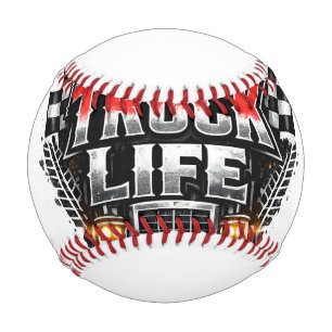 Truck Life Grunge Abgenutzt Chrome Rot Trucker Li Baseball