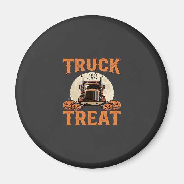 Truck oder Treat Halloween Sattelzug Design_1 Magnet (Vorne)