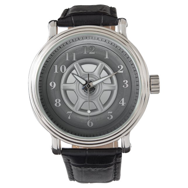 Truck Tire Mens Novelty Wrist Watch Armbanduhr (Vorderseite)