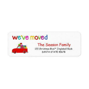 Truck und Geschenke Weihnachtslabel Wir haben bewe