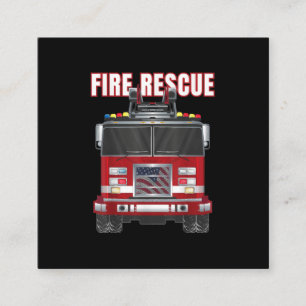 Truck vom American Fire Rescue Firefighter Departm Quadratische Visitenkarte
