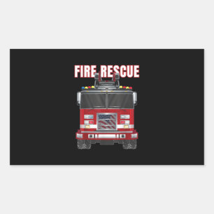 Truck vom American Fire Rescue Firefighter Departm Rechteckiger Aufkleber