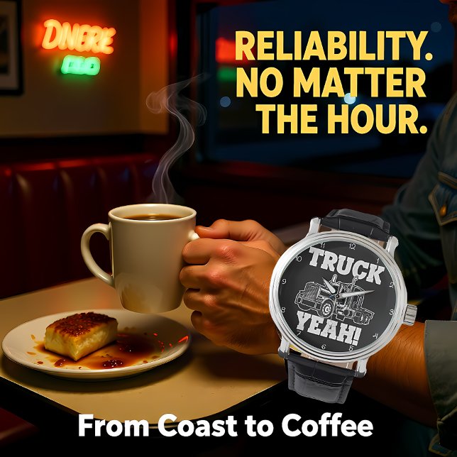 Truck Yeah! Black & White Armbanduhr (Von Creator hochgeladen)