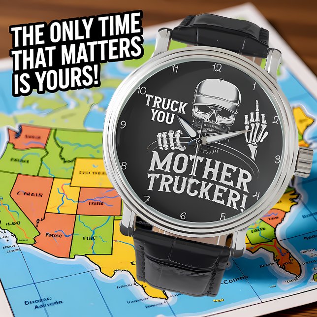 Truck You Mother Trucker Skull! Armbanduhr (Von Creator hochgeladen)