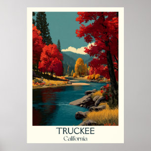 Truckee California Art Print   Rustikaler Berg Poster