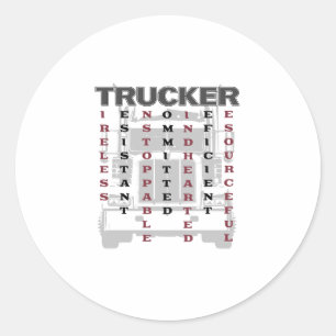 Trucker Acrostic Tireless widerstandsfähig unaufha Runder Aufkleber