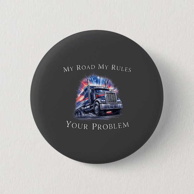 Trucker American Flag Truck Driver  Button (Vorderseite)