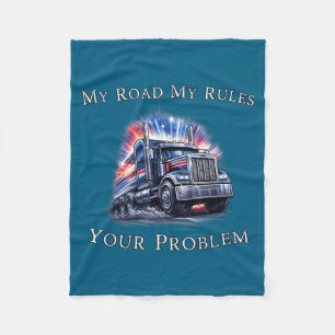 Trucker Amerikanische Flagge LKW-Fahrer Fleecedecke