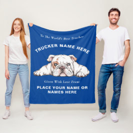 Trucker Bull Dog Gift Blanket (Personalisiertes Ge Fleecedecke