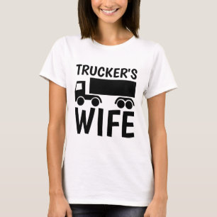 TRUCKER-EHEFRAU-T - Shirt und -Tanklappen