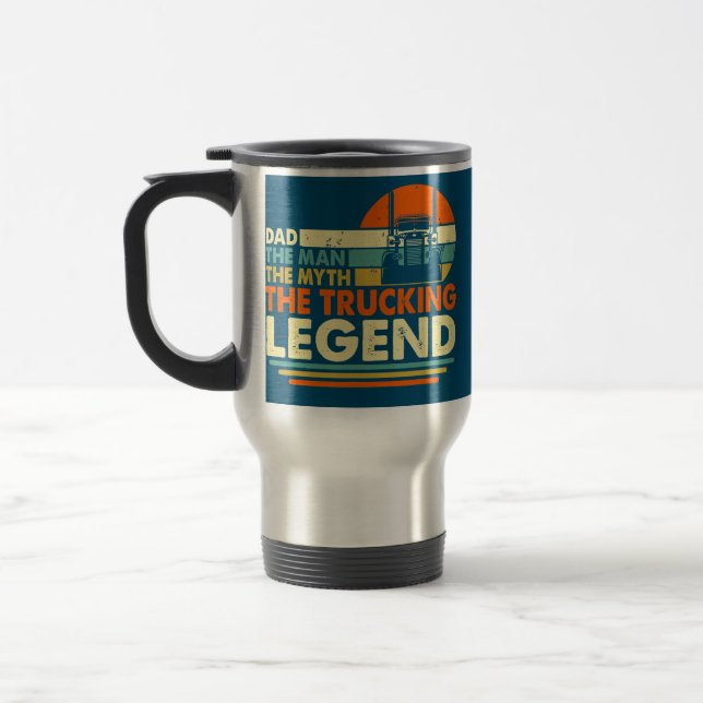 Trucker Funny Trucking Vater Man Myth Legend Vater Reisebecher (Links)