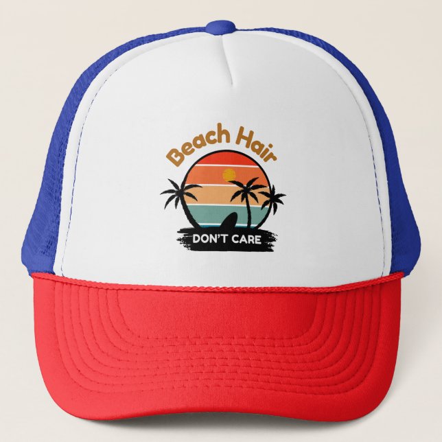 Trucker Hat Beach Hair, keine Sorge Truckerkappe (Vorderseite)