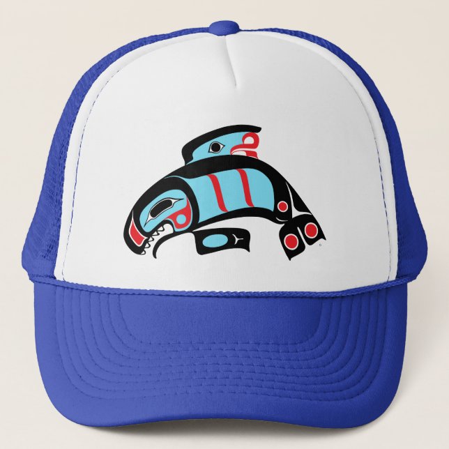 Trucker Hat - Orca Native Amerikanische Ureinwohne Truckerkappe (Vorderseite)