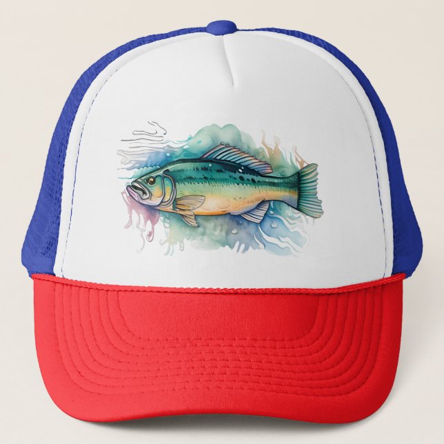 Trucker Hat - Wasserfarbenserie: Bass Truckerkappe (Vorderseite)