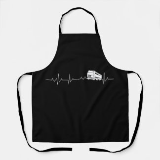Trucker Heartbeat Funny TShirt Schürze