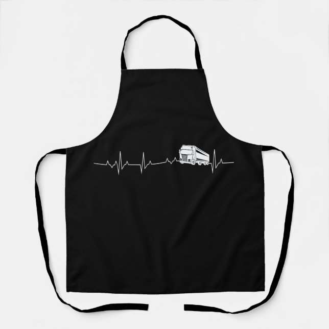 Trucker Heartbeat Funny TShirt Schürze (Vorderseite)