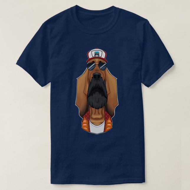 Trucker Hund I Truck Driver Bloodhound T-Shirt (Design vorne)
