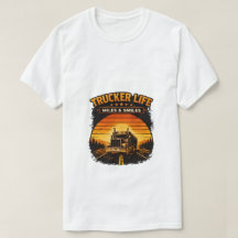 Trucker-Leben-Miles-und-Lächeln-Retro-Sonnenunterg