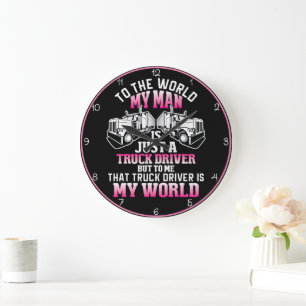 Trucker Man, meine Welt Große Wanduhr