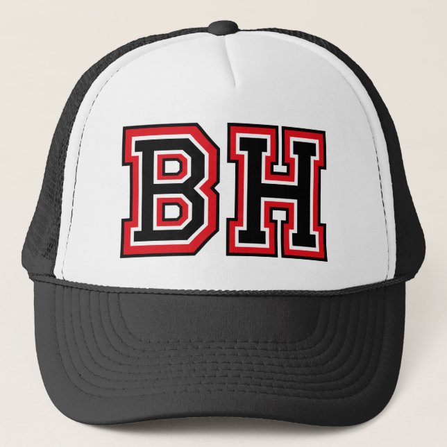 Trucker-Mütze mit "BH"-Monogramm Truckerkappe (Vorderseite)