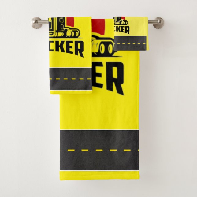 TRUCKER Personalisiertes Geschenk und Gast Badhandtuch Set (Insitu)