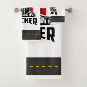 TRUCKER Personalisiertes Geschenk und Gast Badhandtuch Set