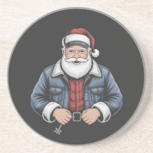 Trucker Santa Claus Funny Truck Fahren Weihnachten Getränkeuntersetzer