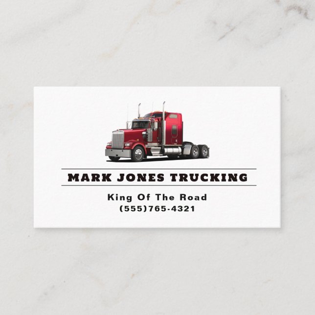 Trucker Transport Semi Trucking Visitenkarte (Vorderseite)