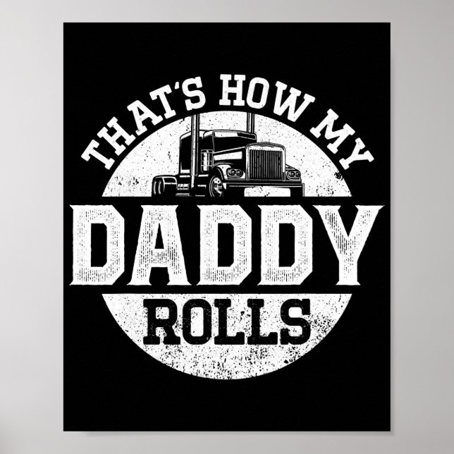 Trucker Truck Driver Dad Son Daughter Vintage Poster (Vorne)