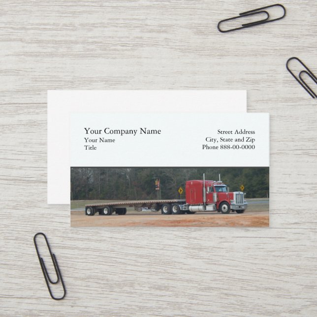 Trucker Trucking Business Card Visitenkarte (Vorderseite/Rückseite Beispiel)