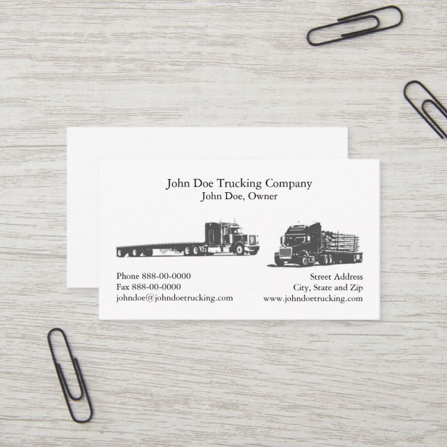 Trucker Trucking Business Card Visitenkarte (Vorderseite/Rückseite Beispiel)