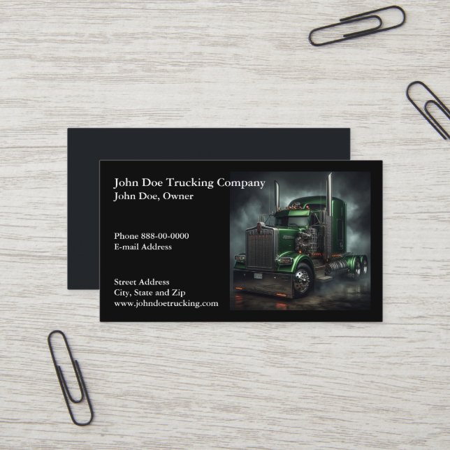 Trucker Trucking Business Card Visitenkarte (Vorderseite/Rückseite Beispiel)
