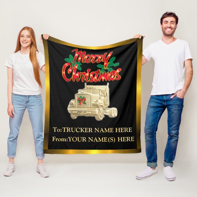 Trucker Weihnachtsgeschenk Personalisiert Fleecedecke (Beispiel)