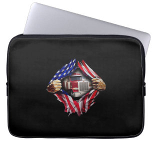 Truckfahrer American Flag Truck Laptopschutzhülle