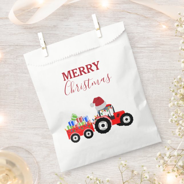 Truckfarm Red Christmas Tractor Geschenktütchen (Ausgeschnitten)