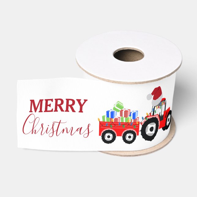 Truckfarm Red Christmas Tractor Ripsband (Spule)