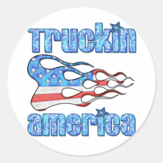 Truckin USA Runder Aufkleber