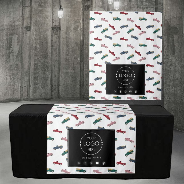 Trucks für Turniermarken-Werbebanner Wandteppich (Table Runner Banner Business Logo Trucks Cars Tapestry)
