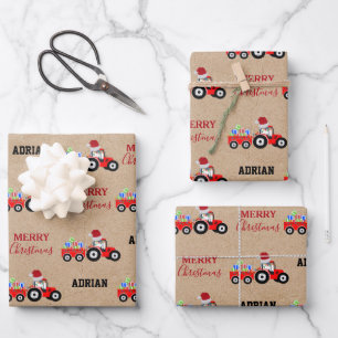 Truckzüchter Individuelle Name Kraft Geschenkpapier Set