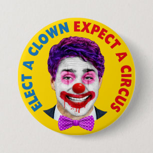 Trudeau Clowgesicht, wählen Sie einen Clown erwart Button