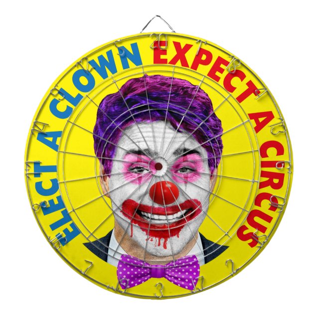 Trudeau Clowgesicht, wählen Sie einen Clown erwart Dartscheibe (vorne)