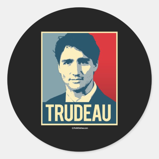 Trudeau Propaganda Poster -.pnng Runder Aufkleber (Vorderseite)