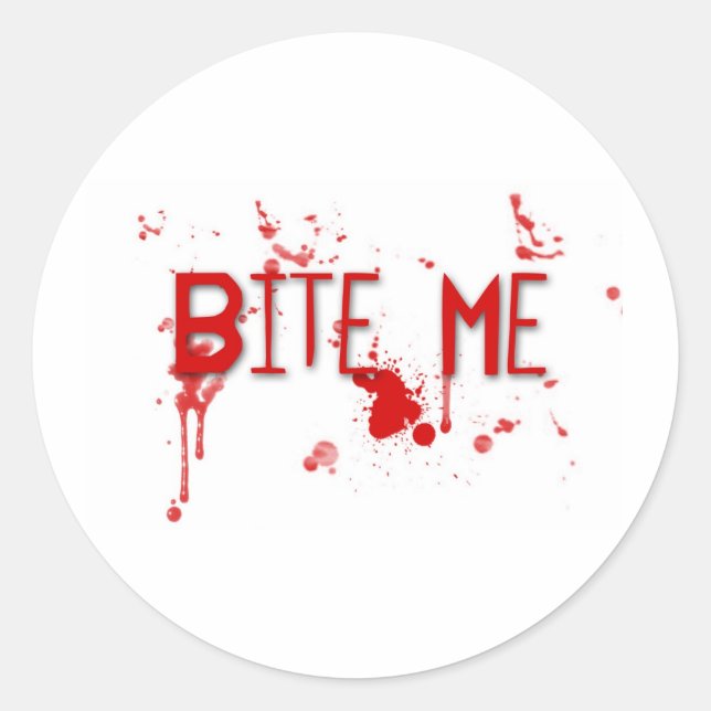 True Blood "Bite Me" Runder Aufkleber (Vorderseite)