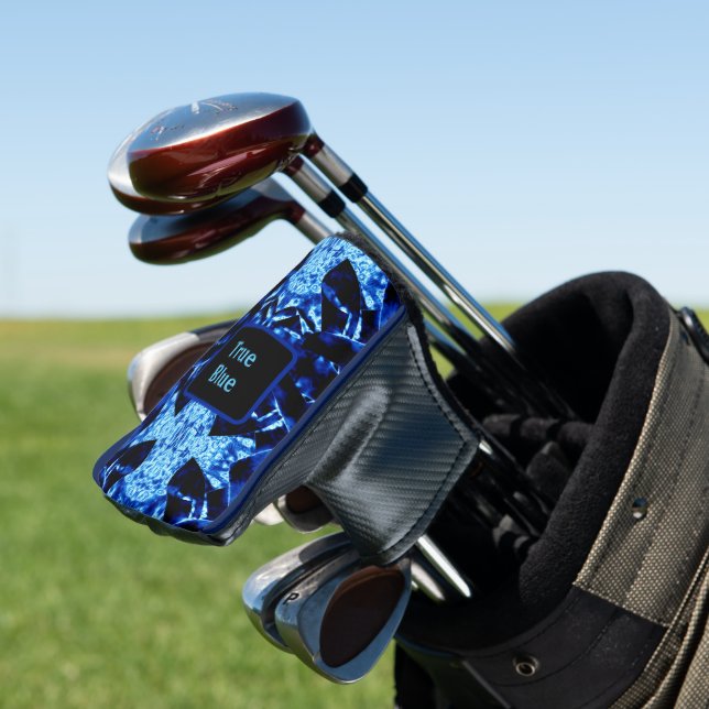 True Blue Edgy Abstrakt mit Name Gol Golf Headcover (In Situ)