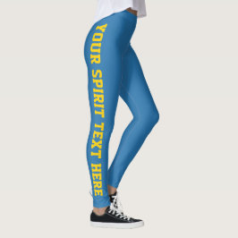 True Blue Gold Custom School Spirit Leggings